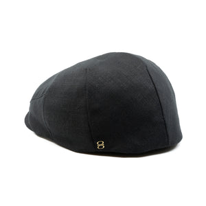 Black Linen Beret