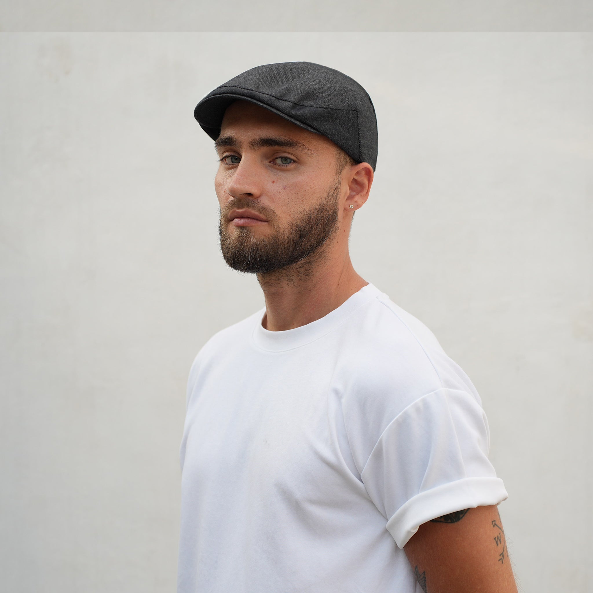Denim Black Beret