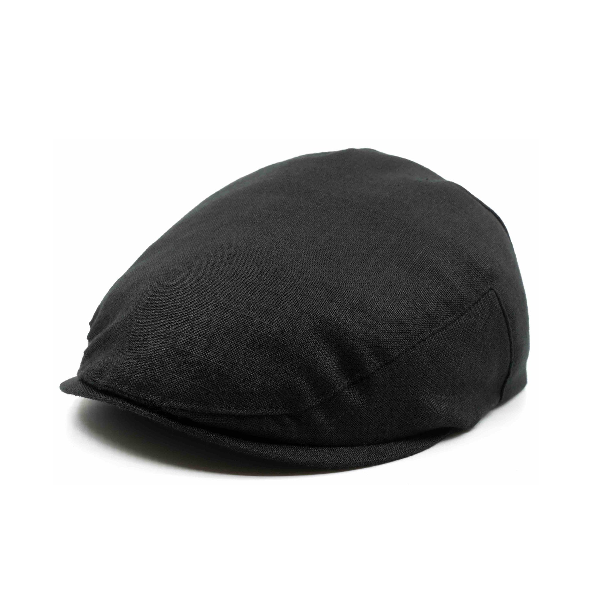 Black Linen Beret