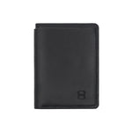Load image into Gallery viewer, Black leather wallet by Draft-8 closed view – minimalist design, handmade full grain leather


