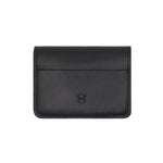 Load image into Gallery viewer, Front view of black leather wallet by draft-8 in minimalist style


