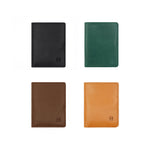 Load image into Gallery viewer, Draft-8 LOCAL leather wallets in four colors: black, green, brown, and camel. Displayed in a 2x2 grid for color comparison.

