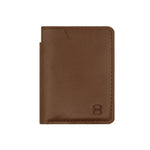 Load image into Gallery viewer, Draft-8 slim wallet in brown vegetable-tanned leather, featuring a practical card holder and sleek minimalist design, perfect for everyday sustainable style.

