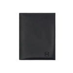 Load image into Gallery viewer, Front view of a black vegetable-tanned leather cardholder by draft-8, minimalist and refined design.
